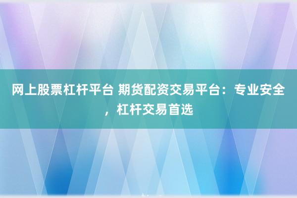 网上股票杠杆平台 期货配资交易平台：专业安全，杠杆交易首选