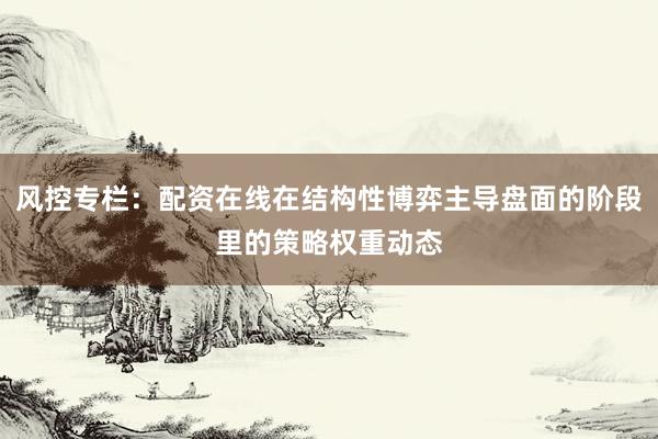 风控专栏：配资在线在结构性博弈主导盘面的阶段里的策略权重动态