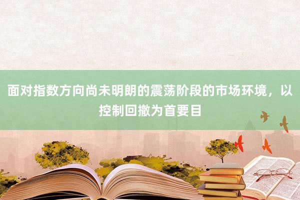 面对指数方向尚未明朗的震荡阶段的市场环境，以控制回撤为首要目