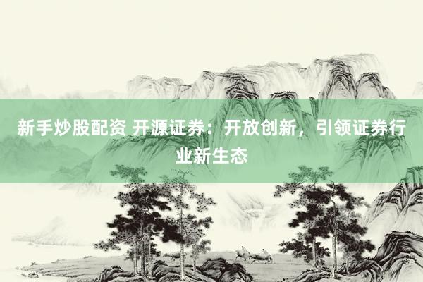 新手炒股配资 开源证券：开放创新，引领证券行业新生态