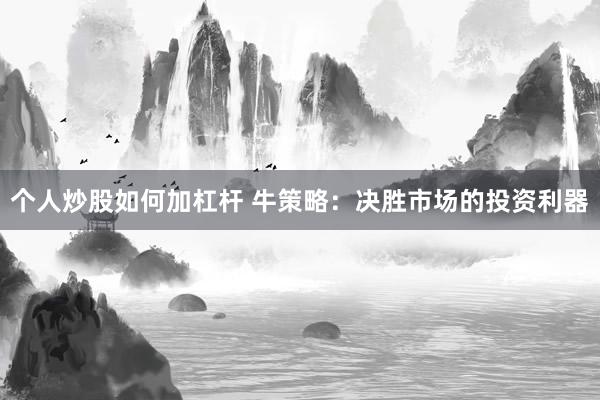 个人炒股如何加杠杆 牛策略：决胜市场的投资利器